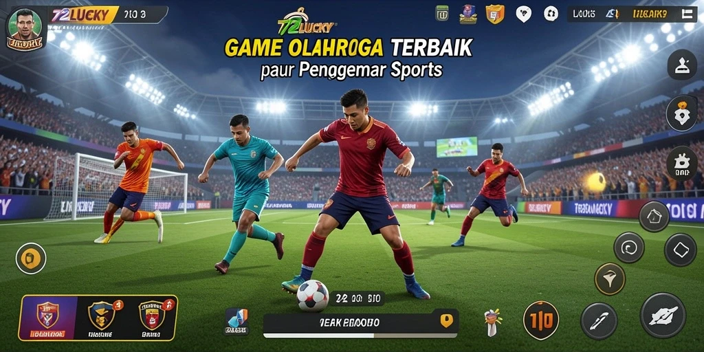 Tangkapan layar gameplay 72LUCKY menampilkan aksi seru olahraga.