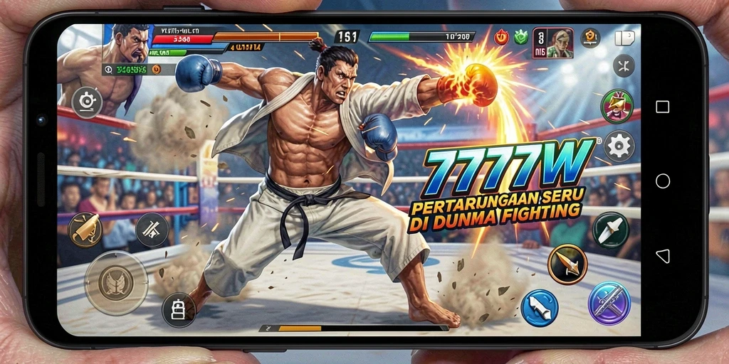 Screenshot gameplay 7777W menampilkan aksi pertarungan yang mendebarkan.