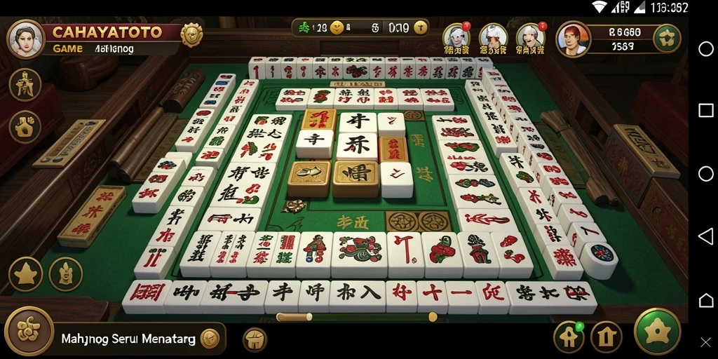 Tampilan gameplay seru dari CAHAYATOTO dengan suasana Mahjong yang menegangkan.