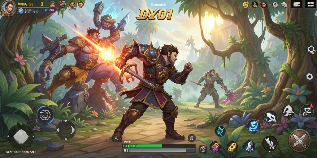 Tampilan gameplay seru di DY01 yang menampilkan pertarungan epik.