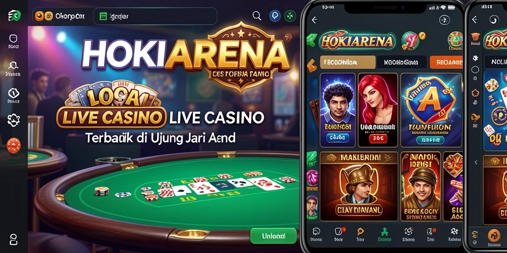 Tampilan gameplay HOKIARENA dengan dealer langsung di meja permainan.