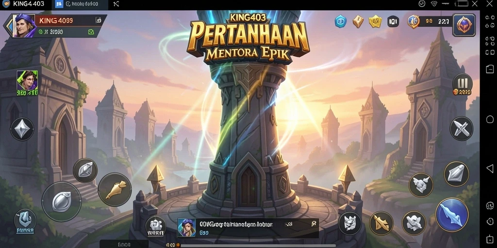 Screenshot menunjukkan aksi seru dari gameplay Tower Defense.