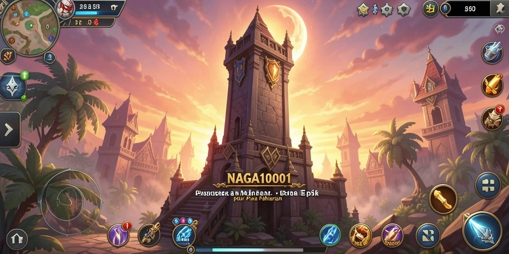 Tampilan gameplay menegangkan di NAGA1001 dengan pertahanan menara.