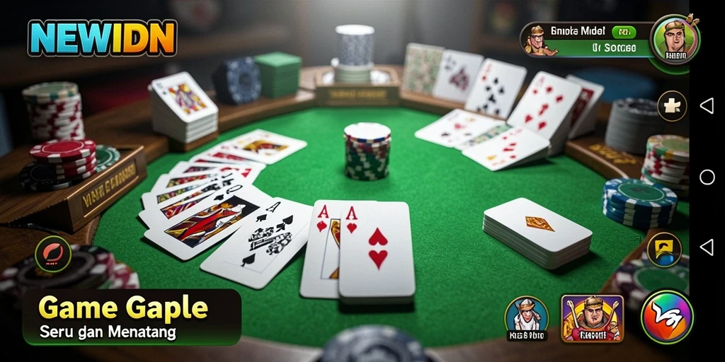 Screenshot gameplay Gaple di NEWIDN yang menarik dan interaktif.