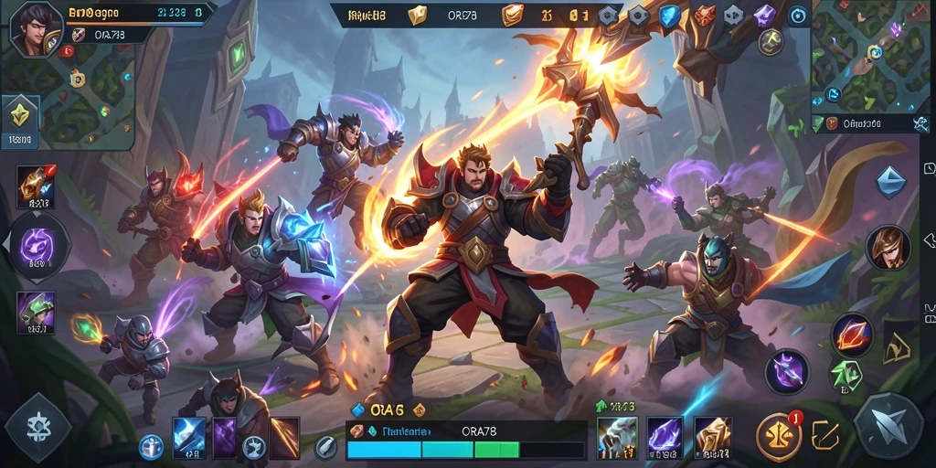 Tangkapan layar permainan <strong>ORA78</strong> menampilkan pertarungan tim yang intens.
