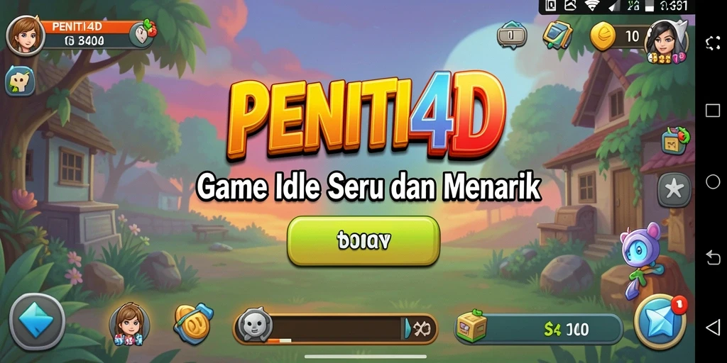 Tangkapan layar gameplay PENITI4D yang menampilkan suasana santai dan strategi permainan Idle.