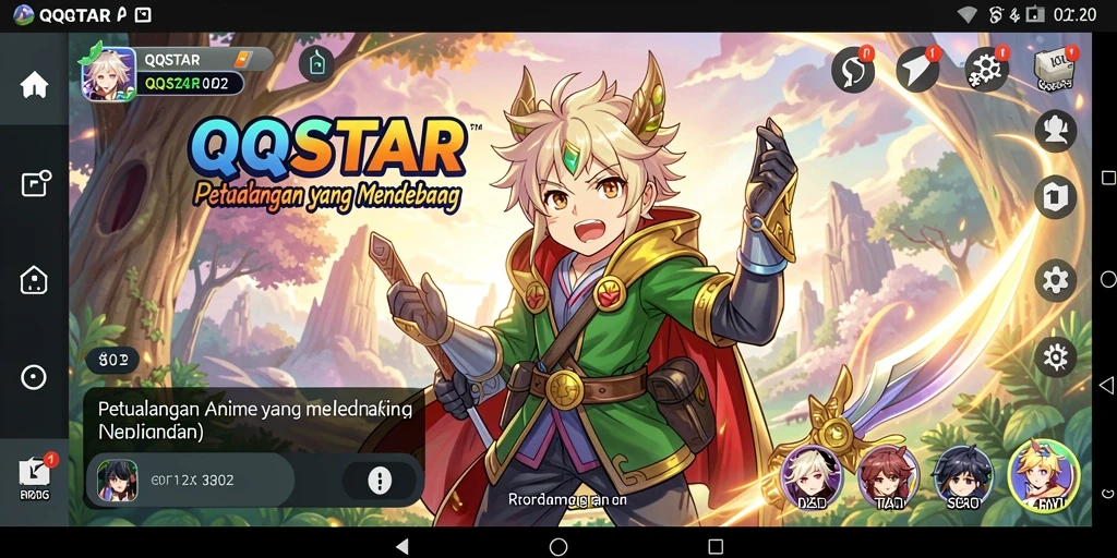 Tampilan gameplay QQSTAR yang memukau dan penuh warna.