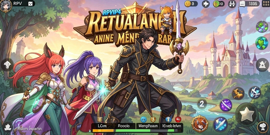 Tampilan dinamis dari gameplay Anime RPVIP4 yang memukau.