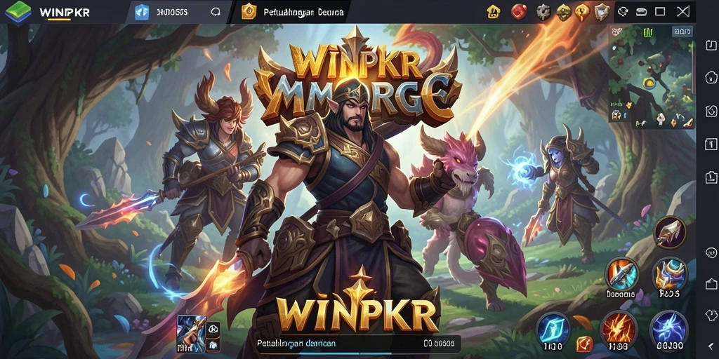Tampilan gameplay epik dalam <strong>WINPKR</strong> dengan aksi pertempuran seru.